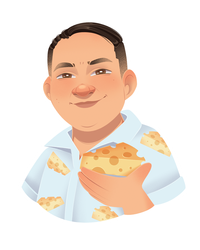 Personaje descomplicado y amante del queso de Cheddar