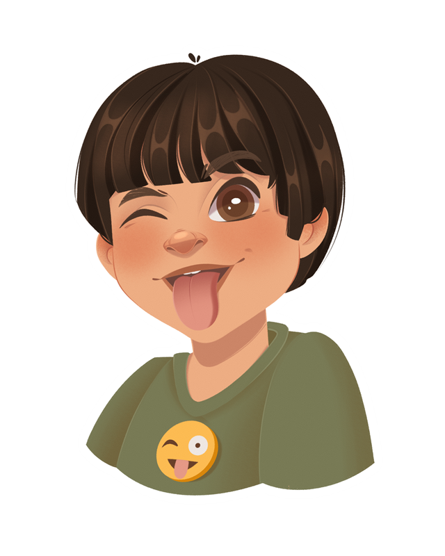 Personaje travieso de Ginger guiñando un ojo